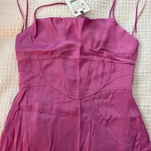 Zara pink satin dress